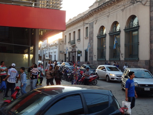 Downtown San Salvador. It is very busy.